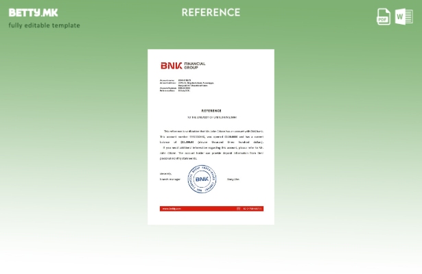 Шаблон за референца за банка во модерен стил на Кореја BNK